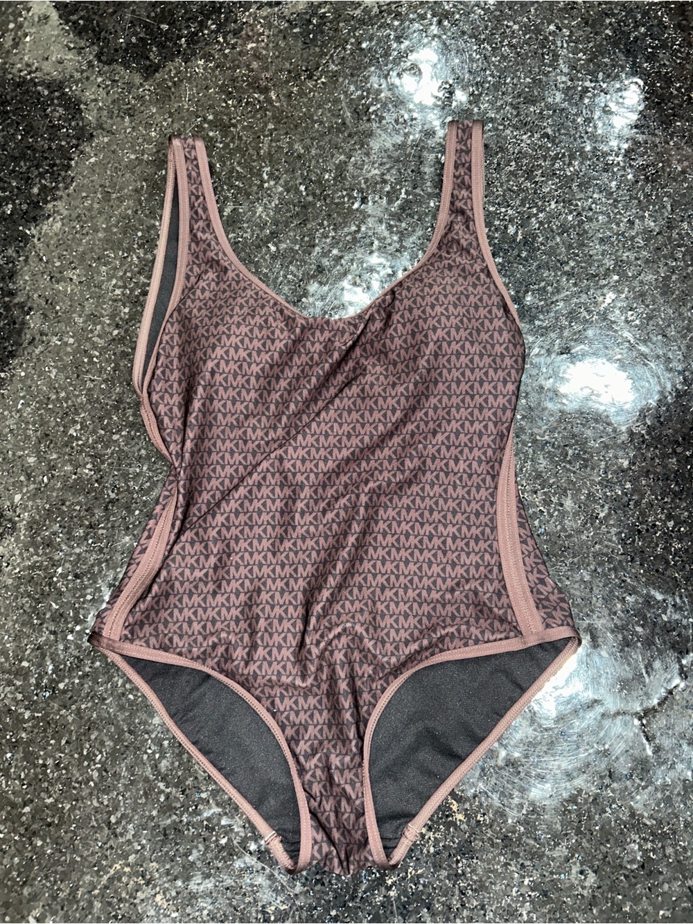 Michael Michael Kors Logo Printed One-Piece Swimsuit L143021 Women’s Size 12 - Picture 3 of 6
